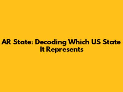AR State: Decoding Which US State It Represents