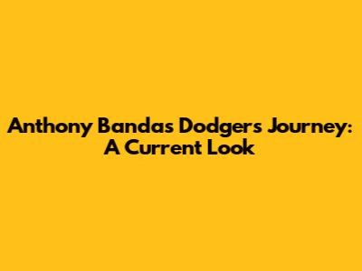Anthony Banda's Dodgers Journey: A Current Look