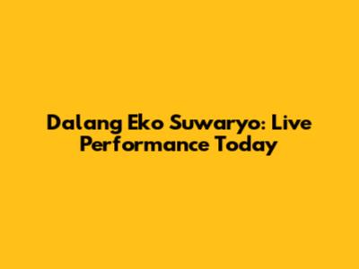 Dalang Eko Suwaryo: Live Performance Today
