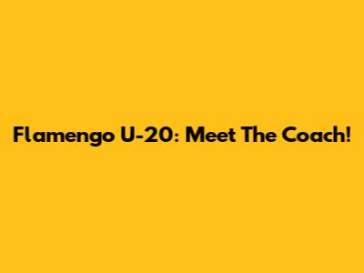 Flamengo U-20: Meet The Coach!