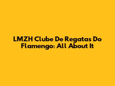 LMZH Clube De Regatas Do Flamengo: All About It