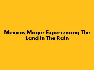 Mexico's Magic: Experiencing The Land In The Rain